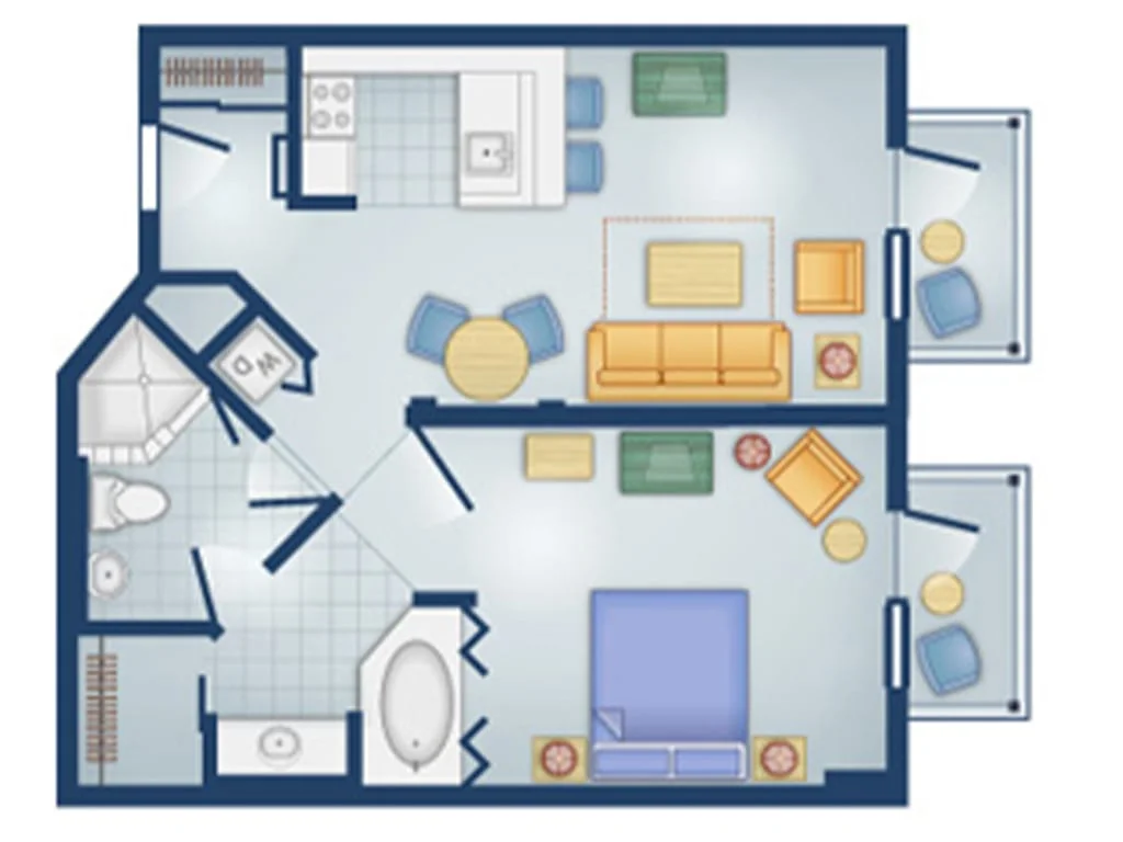 Disney's Boardwalk Villas - 1 Bedroom Villa Floorplan - DVC Resales